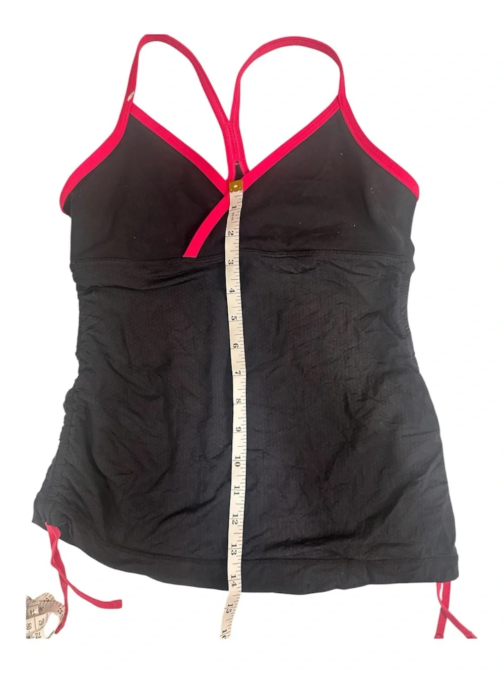 lululemon athletica Black Tank Top with Pink Trim